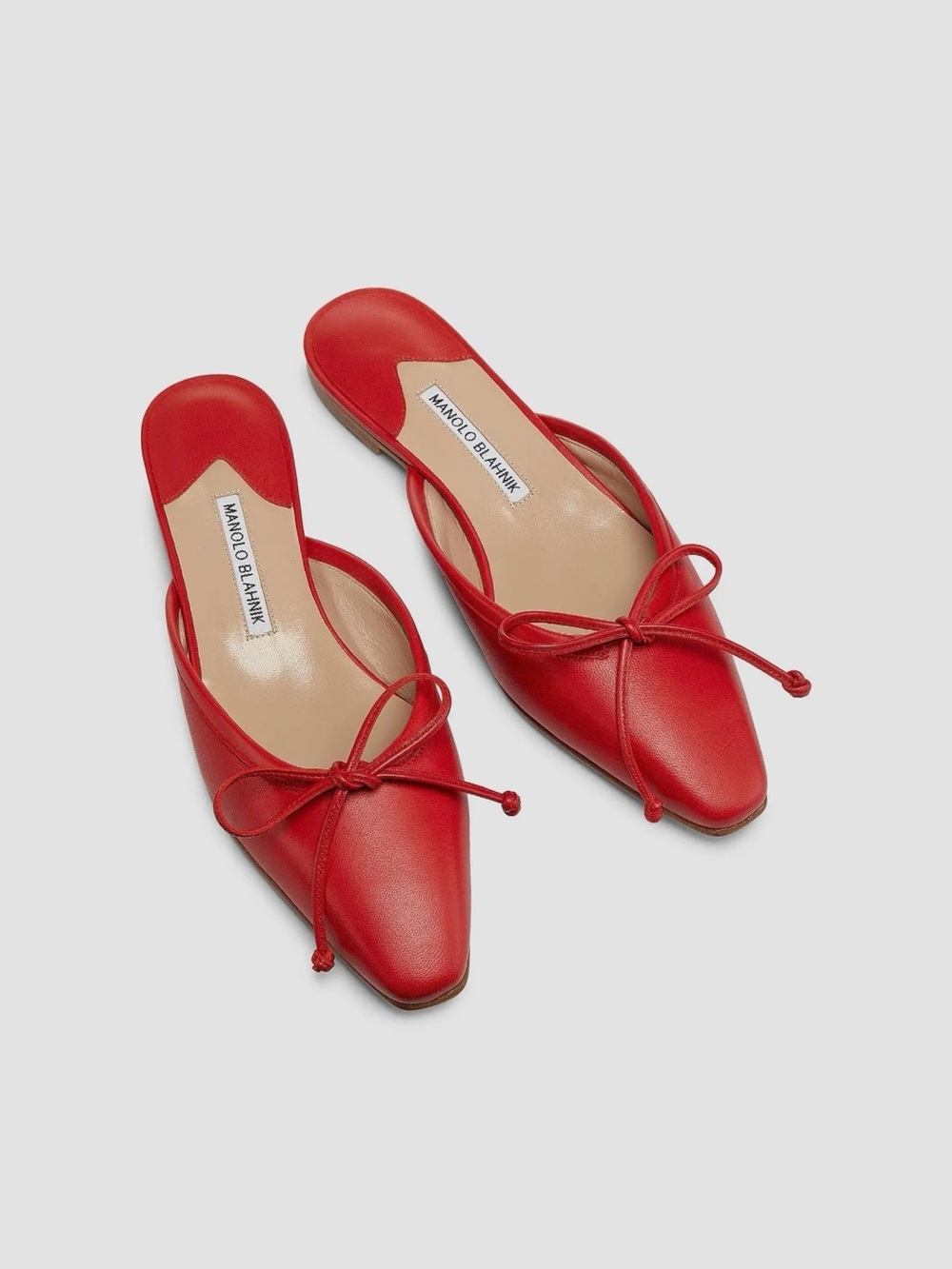 New Manolo Blahnik Ballerimu lamb skin flat mules